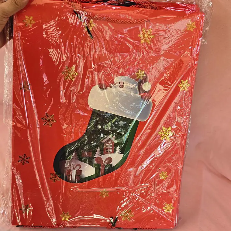 DOCENA DE BOLSAS PARA REGALO DISEÑO NAVIDAD (CHICA MEDIANA O GRANDE) #LPD04-247 -249 - 248 ROJAS🎄 🎁🛍️ 5