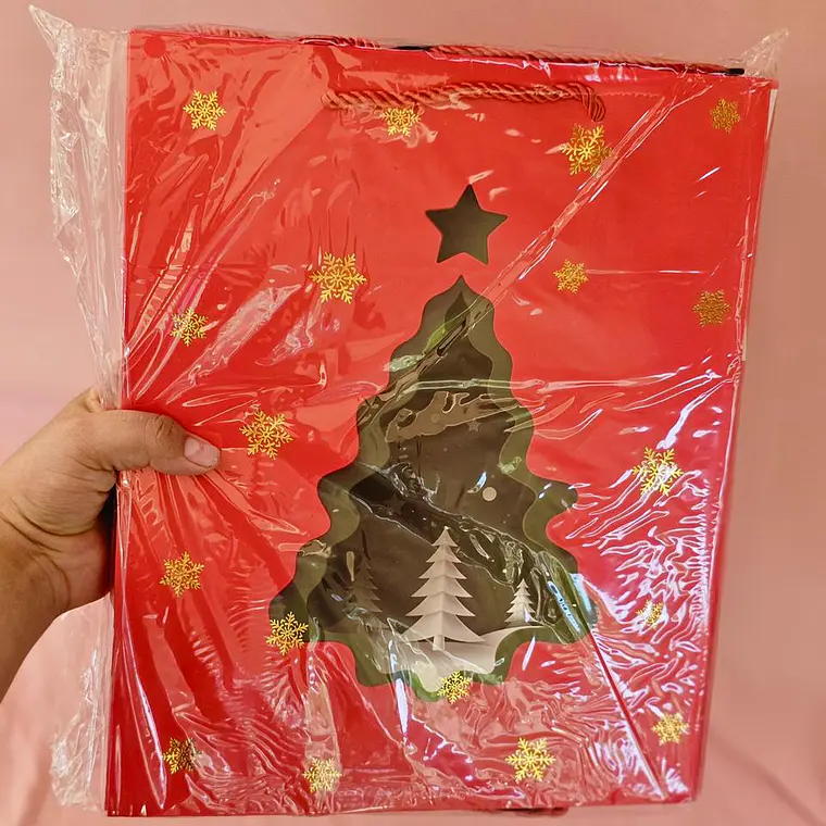 DOCENA DE BOLSAS PARA REGALO DISEÑO NAVIDAD (CHICA MEDIANA O GRANDE) #LPD04-247 -249 - 248 ROJAS🎄 🎁🛍️ 6