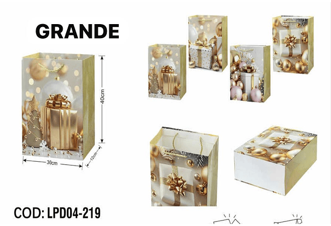 DOCENA DE BOLSAS PARA REGALO (MEDIANA O GRANDE) DORADAS #LPD04-218 -219🎁🎉☃️