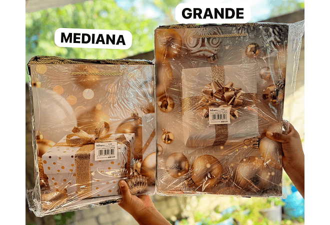 DOCENA DE BOLSAS PARA REGALO (MEDIANA O GRANDE) DORADAS #LPD04-218 -219🎁🎉☃️