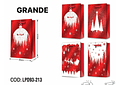 DOCENA DE  BOLSAS PARA REGALO DISEÑO NAVIDAD (CHICA MEDIANA O GRANDE) ROJO/PLATEADO LPD93-211-212-213🎄 🎁🛍️