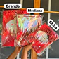 DOCENA DE  BOLSAS PARA REGALO DISEÑO NAVIDAD (CHICA MEDIANA O GRANDE) ROJO/PLATEADO LPD93-211-212-213🎄 🎁🛍️ - Miniatura 1