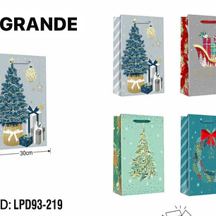 DOCENA DE  BOLSAS PARA REGALO DISEÑO NAVIDAD (CHICA MEDIANA O GRANDE) AZUL/PLATEADO LPD93-217-218-219🎄 🎁🛍️ 