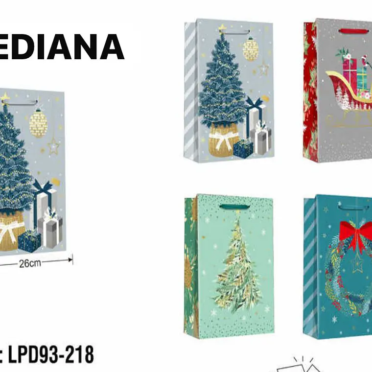 DOCENA DE  BOLSAS PARA REGALO DISEÑO NAVIDAD (CHICA MEDIANA O GRANDE) AZUL/PLATEADO LPD93-217-218-219🎄 🎁🛍️  4
