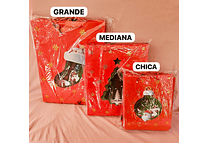 DOCENA DE BOLSAS PARA REGALO DISEÑO NAVIDAD (CHICA MEDIANA O GRANDE) #LPD04-247 -249 - 248 ROJAS🎄 🎁🛍️