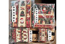 DOCENA DE  BOLSAS PARA REGALO DISEÑO NAVIDAD (PEQUEÑA CHICA MEDIANA O GRANDE) AZUL/PLATEADO LPD71-137 - 138