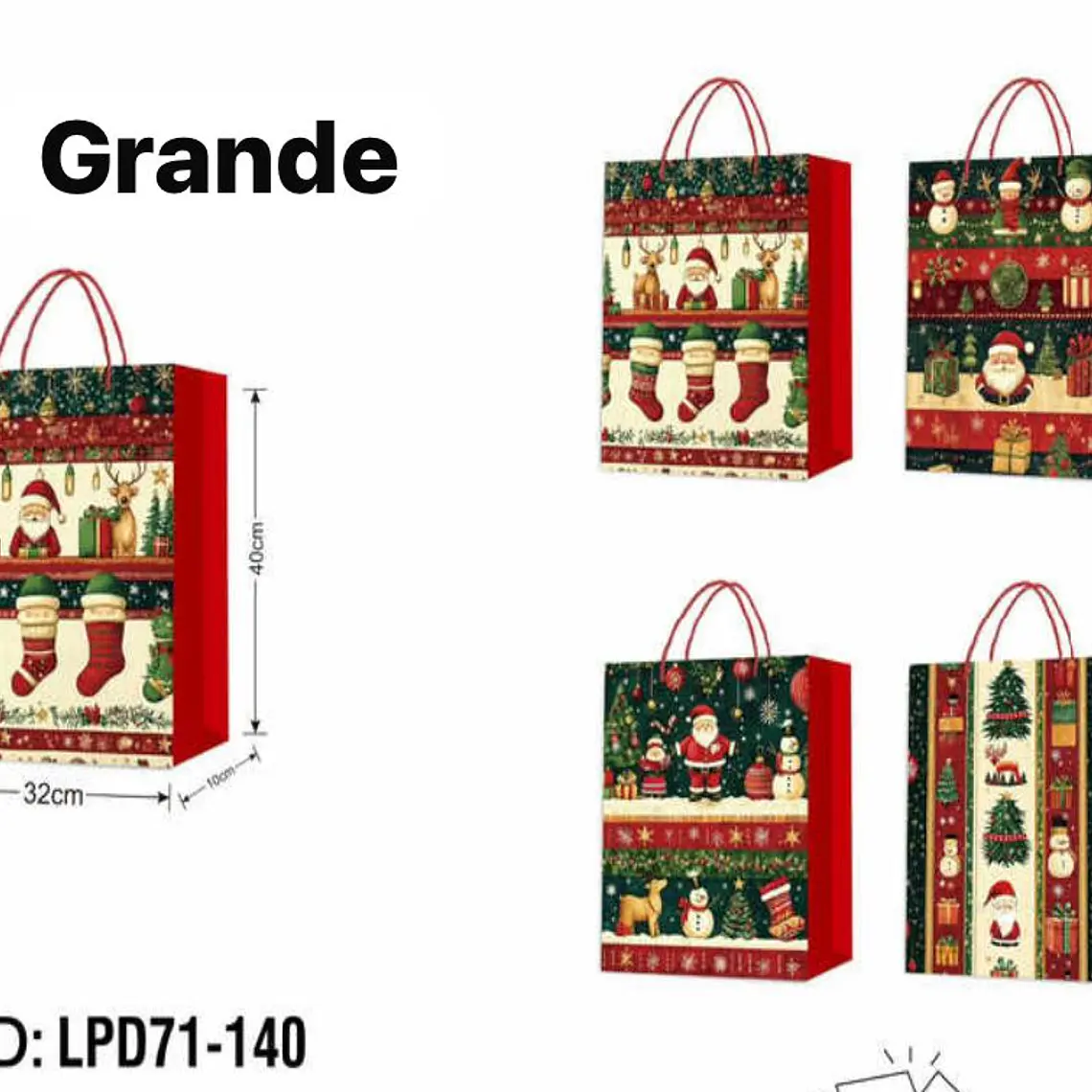 DOCENA DE  BOLSAS PARA REGALO DISEÑO NAVIDAD (PEQUEÑA CHICA MEDIANA O GRANDE) AZUL/PLATEADO LPD71-137 - 138 2