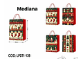 DOCENA DE  BOLSAS PARA REGALO DISEÑO NAVIDAD (PEQUEÑA CHICA MEDIANA O GRANDE) AZUL/PLATEADO LPD71-137 - 138