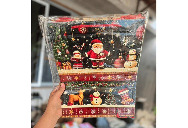 DOCENA DE  BOLSAS PARA REGALO DISEÑO NAVIDAD (PEQUEÑA CHICA MEDIANA O GRANDE) AZUL/PLATEADO LPD71-137 - 138