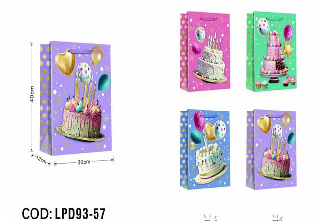 BOLSA PARA REGALO FELIZ CUMPLEAÑOS (LOD93-57) 🎂🎈