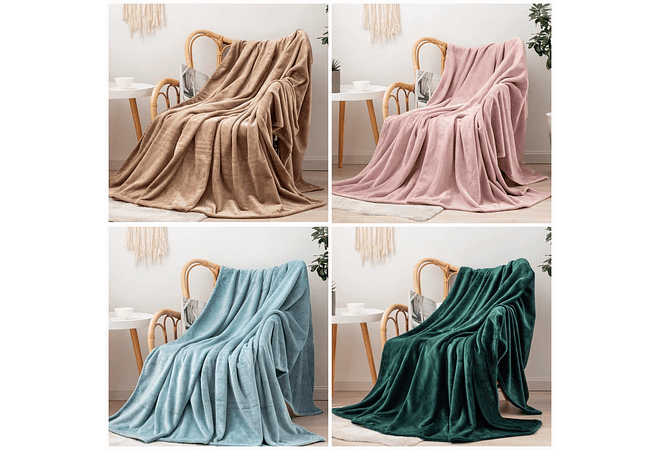 FRAZADA VARIOS COLORES 220CM X 237CM MOD# T-30066