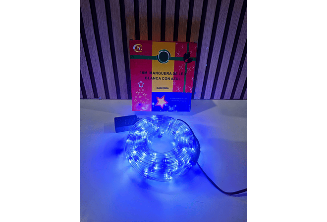 10 MTS MANGUERA NAVIDEÑA LUZ BLANCA CON AZUL MOD# CA601BA✨❄️