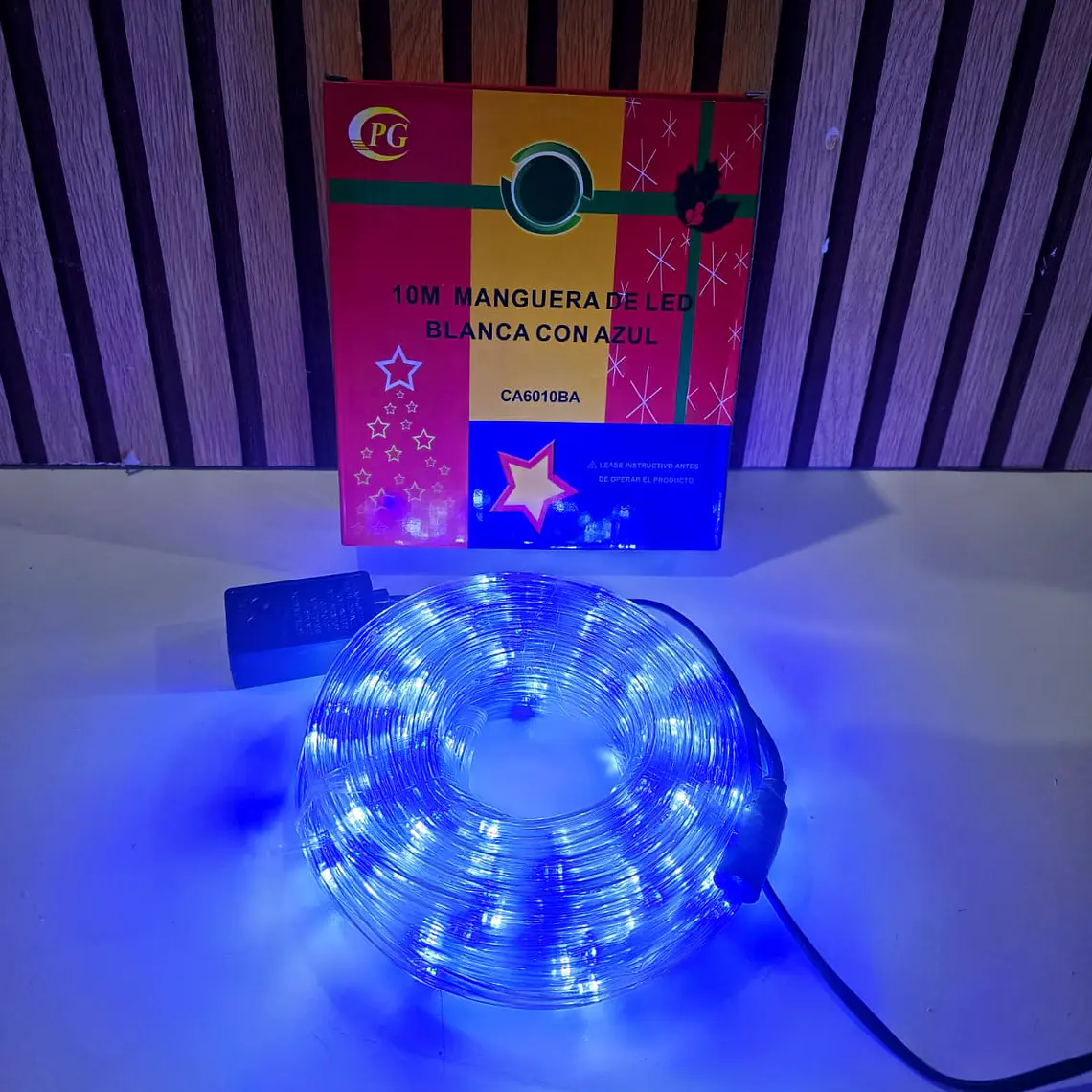 10 MTS MANGUERA NAVIDEÑA LUZ BLANCA CON AZUL MOD# CA601BA✨❄️ 1