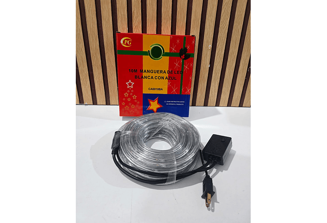 10 MTS MANGUERA NAVIDEÑA LUZ BLANCA CON AZUL MOD# CA601BA✨❄️