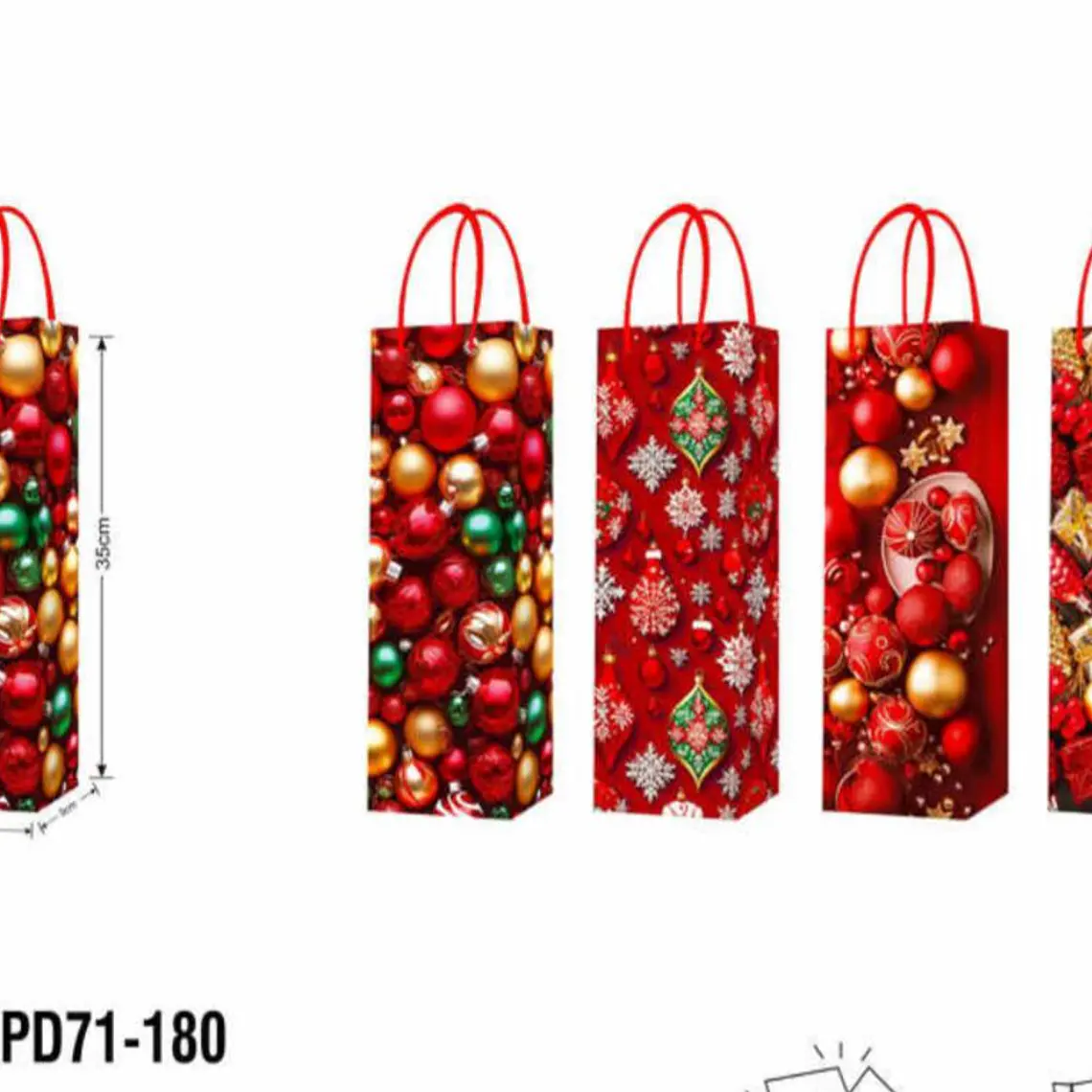 DOCENA DE BOLSA PARA  REGALO DISEÑO NAVIDAD MEDIANA/RECTANGULAR (LPD71-180) 🎄✨ 1