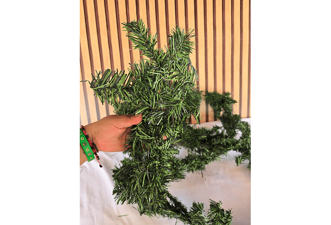 3 MTS GUÍA GUIRNALDA NAVIDEÑA PARA DECORAR COLOR VERDE (CHICA)🌿💚