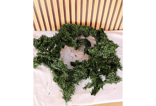 3 MTS GUÍA GUIRNALDA NAVIDEÑA PARA DECORAR COLOR VERDE (CHICA)🌿💚