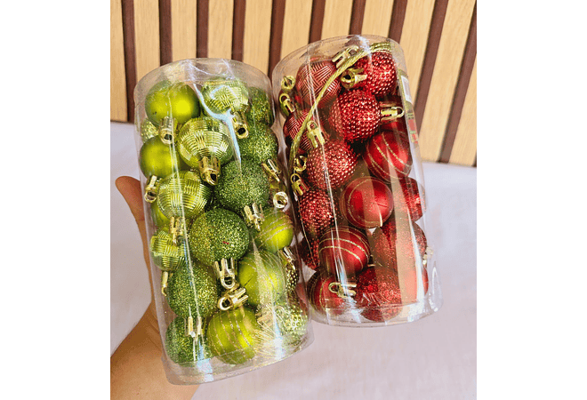 BOTE CON 30 ESFERITAS NAVIDEÑAS MOD# TS-30L-30E, TS-30L-30A O TS-30LDC-30