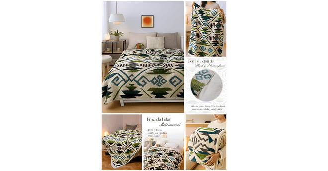 COBIJA ABORREGADA PREMIUM INDIVIDUAL DISEÑO BOEMIO AL AZAR 230 X 150CM MOD# T30368 (AGREGAR BOLSA)