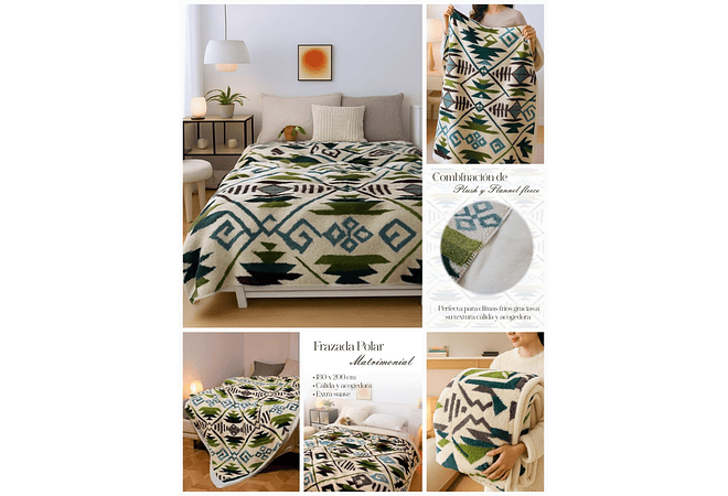 COBIJA ABORREGADA PREMIUM INDIVIDUAL DISEÑO BOEMIO AL AZAR 230 X 150CM MOD# T30368 (AGREGAR BOLSA)