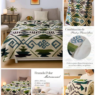 COBIJA ABORREGADA PREMIUM INDIVIDUAL DISEÑO BOEMIO AL AZAR 230 X 150CM MOD# T30368 (AGREGAR BOLSA)