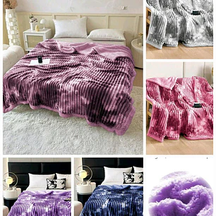 COBIJA RAYAS COLORES DEGRADADOS (180 X 220CM) MOD# T-30683 (AGREGAR BOLSA)