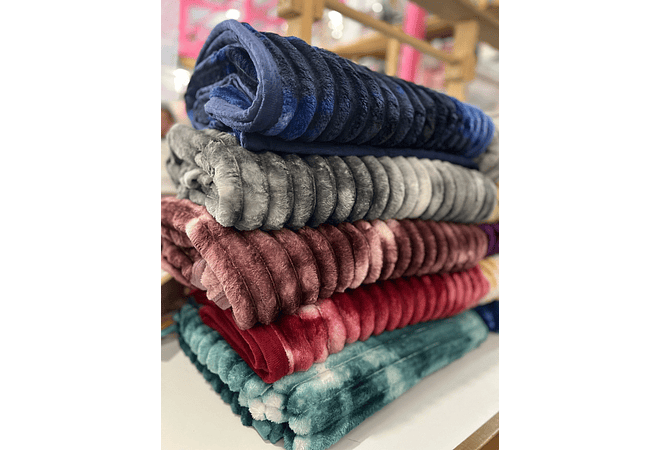 COBIJA RAYAS COLORES DEGRADADOS (180 X 220CM) MOD# T-30683 (AGREGAR BOLSA)