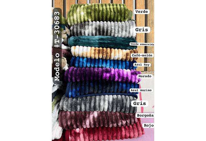 COBIJA RAYAS COLORES DEGRADADOS (180 X 220CM) MOD# T-30683 (AGREGAR BOLSA)