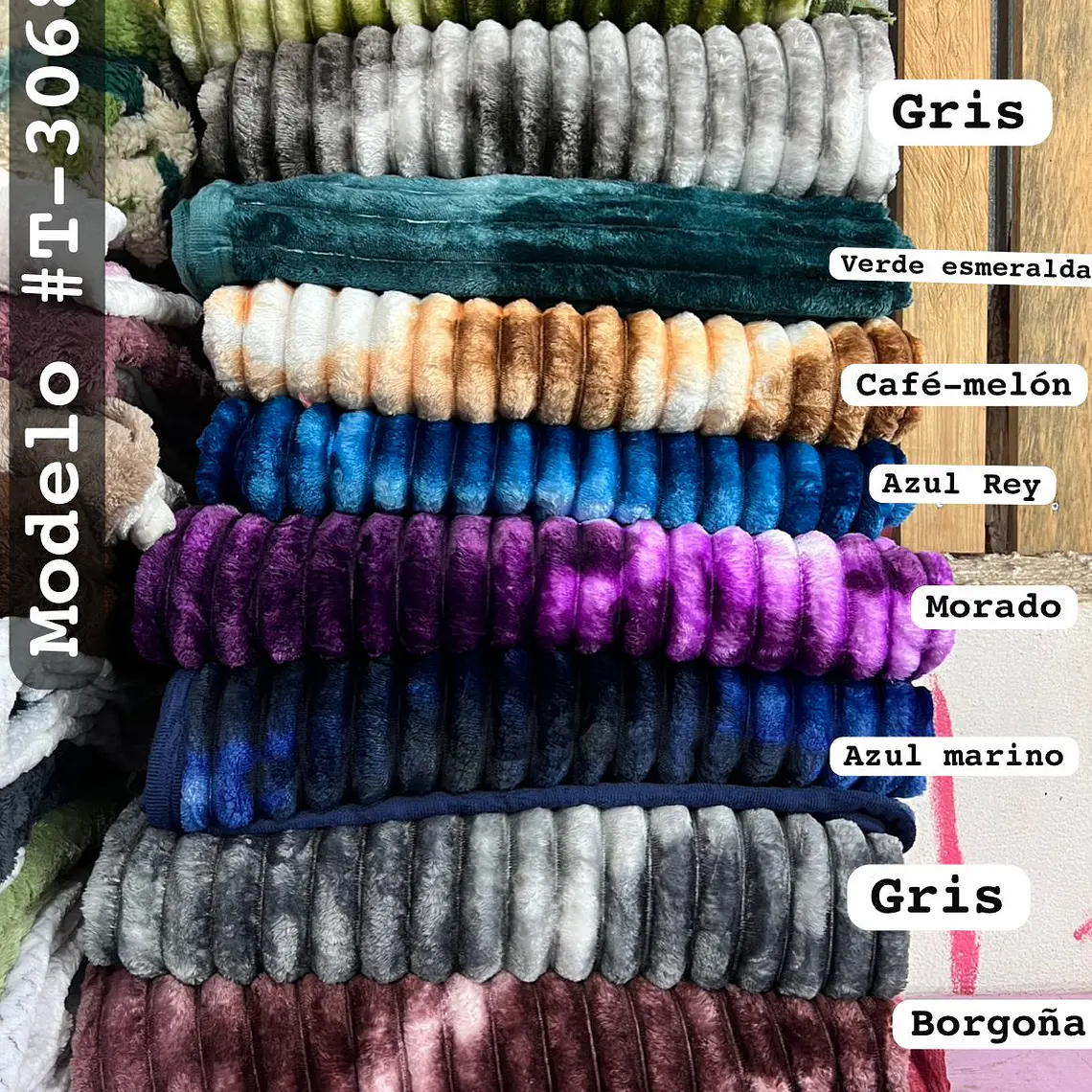 COBIJA RAYAS COLORES DEGRADADOS (180 X 220CM) MOD# T-30683 (AGREGAR BOLSA) 10