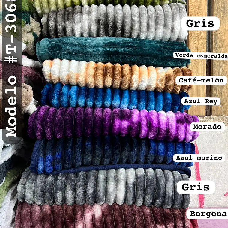COBIJA RAYAS COLORES DEGRADADOS (180 X 220CM) MOD# T-30683 (AGREGAR BOLSA) 10