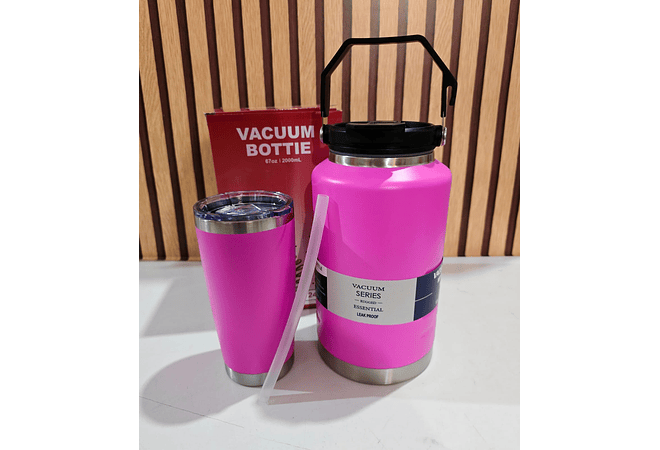 DUO TERMO CON VASO VACUUM BOTTLE DE 2 L Y 550ML MOD# PYA-6-