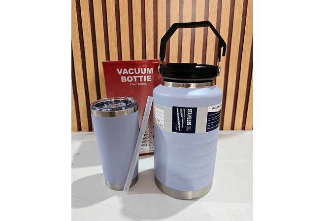 DUO TERMO CON VASO VACUUM BOTTLE DE 2 L Y 550ML MOD# PYA-6-