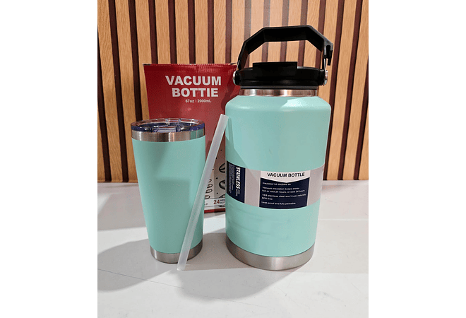 DUO TERMO CON VASO VACUUM BOTTLE DE 2 L Y 550ML MOD# PYA-6-
