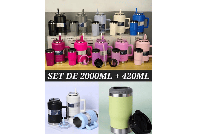 NUEVO MODELO DUO TERMO CON VASO VACUUM BOTTLE DE 2 L Y 3000ML MOD# PYA-11