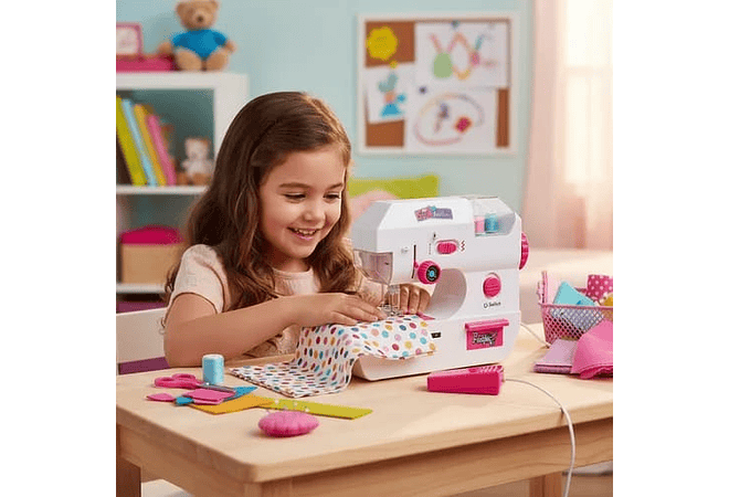 JUGUETE MÁQUINA DE COSER PARA NIÑAS (BLANCA-ROSA) MOD# 7803