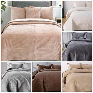 JUEGO DE COLCHA PARA CAMA + 2 FUNDAS PARA ALMOHADA  TAMAÑO QUEEN SIZE 2.2 x 2.3M MOD #T-30535