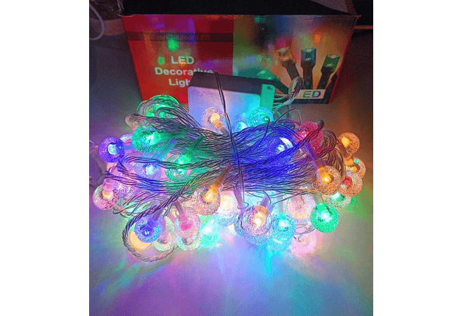 10MTS SERIE DE LUZ LED DE COLORES EN FORMA DE ESFERITAS MOD#QT-100LC- QM-100LC-QT-100LA Y QT-100LH- COPIAR