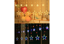 3MTS CASCADA LUCES COLGANTES DIAMANTE  ESTRELLAS COLORES  O CALIDA MOD# 352-031 O 032⭐️