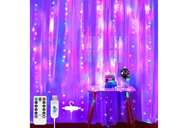 3MTS X 3MTS CORTINA ALAMBRE LUZ LED CON CONTROL USB  MOD#60HZ