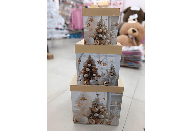 SET DE 3 CAJAS PARA REGALO DISEÑO NAVIDAD 🎄🎁