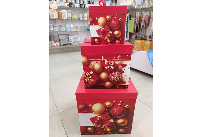 SET DE 3 CAJAS PARA REGALO DISEÑO NAVIDAD 🎄🎁