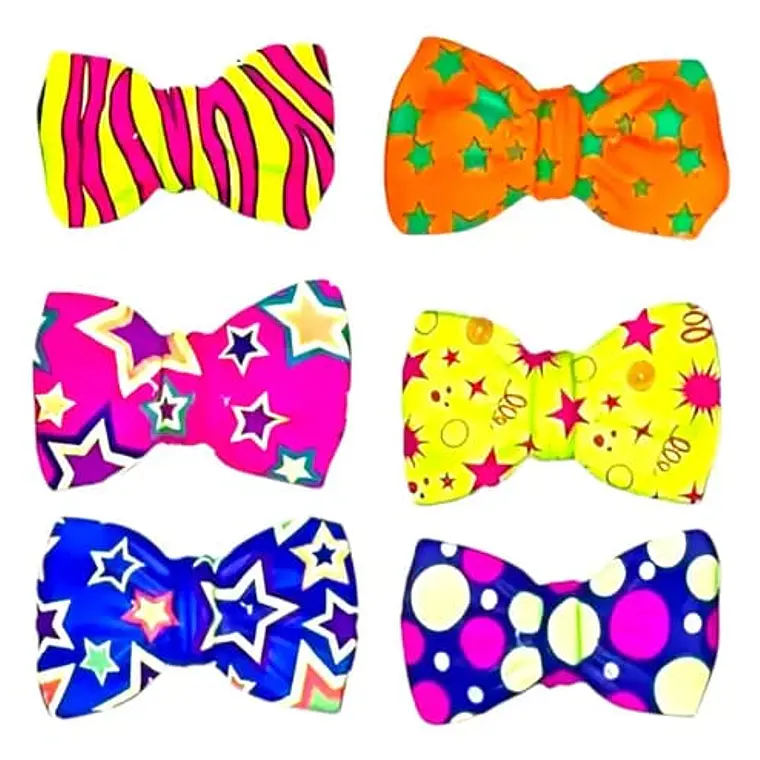 DOCENA DE SOMBREROS, CORBATA,MOÑO YANTIFAZ PARA FIESTA /COLORES NEON  🥳 🎉 👔🎩 9