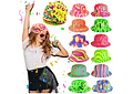DOCENA DE SOMBREROS, CORBATA,MOÑO YANTIFAZ PARA FIESTA /COLORES NEON  🥳 🎉 👔🎩
