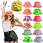DOCENA DE SOMBREROS, CORBATA,MOÑO YANTIFAZ PARA FIESTA /COLORES NEON  🥳 🎉 👔🎩 - Miniatura 1