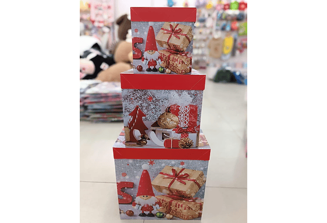 SET DE 3 CAJAS PARA REGALO DISEÑO NAVIDAD 🎄🎁