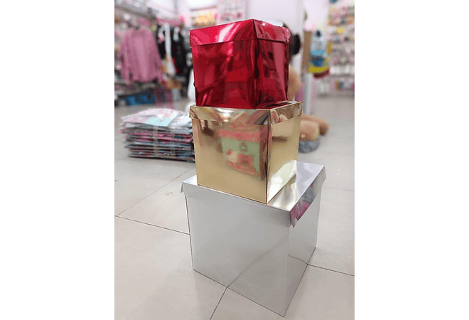 SET DE 3 CAJAS PARA REGALO COLORES METÁLICOS 🎁🛍️