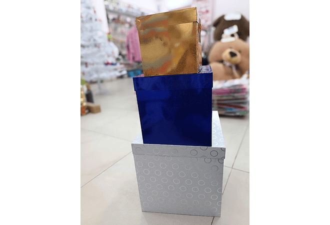 SET DE 3 CAJAS PARA REGALO COLORES METÁLICOS 🎁🛍️