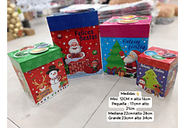 SET DE 4 CAJAS PARA REGALO DISEÑO NAVIDAD (HEXÁGONAL O CUADRADA) 🎁