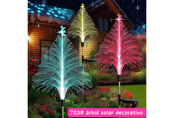 ÁRBOL DE LUZ DECORATIVO SOLAR MULTICOLORES  MOD#703