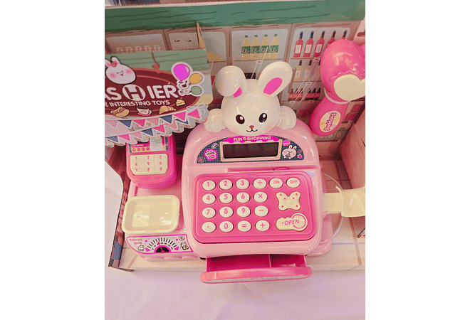 JUGUETE/CAJA REGISTRADORA CONEJITO CON ACCESORIOS CON SONIDO MOD# GTS595 🖥️💰